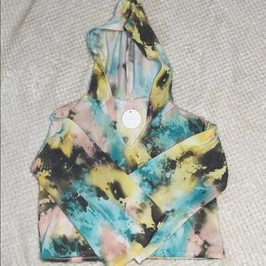 Cropped tie die jacket